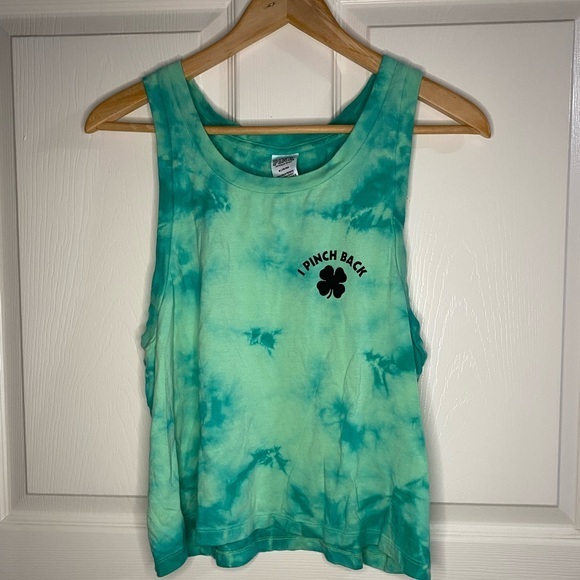 PINK Victoria's Secret Green Tie-Dye Tank Top | I Pinch Back | Size M - Picture 1 of 5